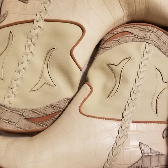 DOLCE VITA Loral Western Boot Ivory Croco Print Leather Size 8 US - Picture 7 of 7